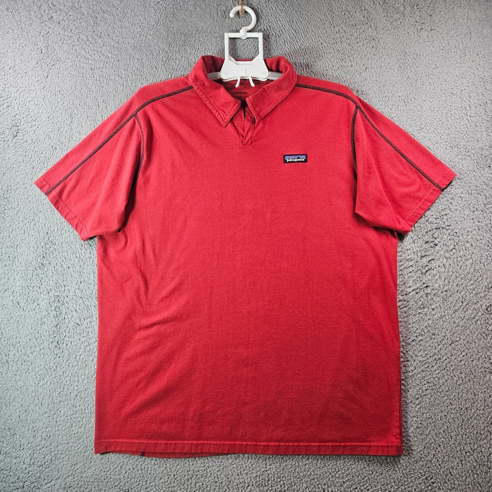Patagonia Polo Shirt Men Xl Short Sleeve Red